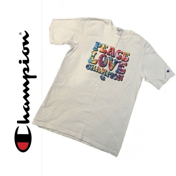 Champion Men’s “Peace Love Champion” Tie Dye Short Sleeve Tee Shirt - Size‎ L - Picture 1 of 3